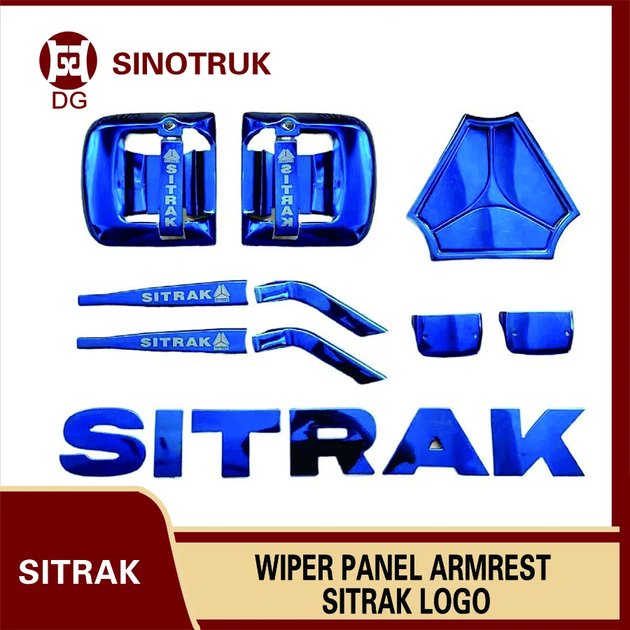 Sinotruk SITRAK C7H/G7 Truck Blue Stainless Steel Wiper Panel Armrest Door Wrist SITRAK Logo Handle