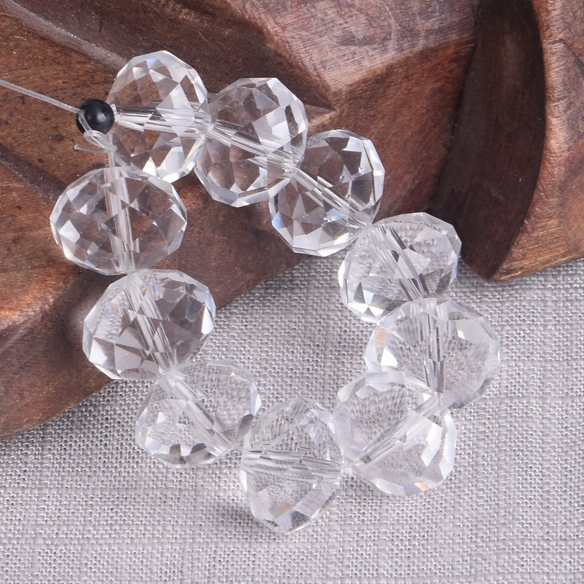 10pcs 10x14mm Rondelle Shiny Faceted Cut Prism Crystal Glass Loose Beads For Jewelry Making DIY Findings view 5