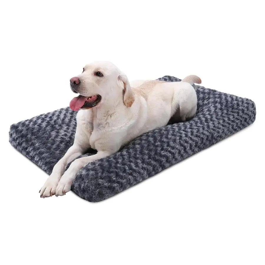 

Washable Dog Bed Deluxe Plush Dog Crate Beds Comfy Kennel Pad AntiSlip Pet Sleeping Mat for Large, Jumbo, Medium, Small Dogs Br