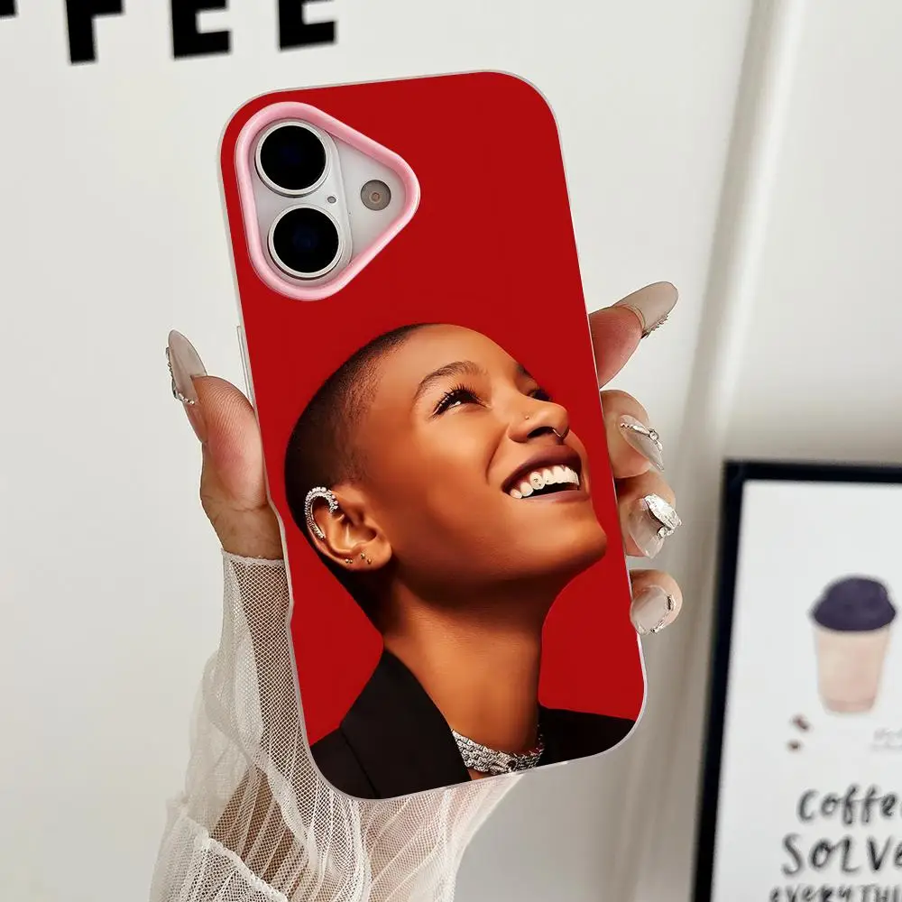 

Чехол для телефона Willow Smith Jelly Double layer Pink для iPhone 17 16 15 14 13 12 11 Air Pro Max Plus, защитный
