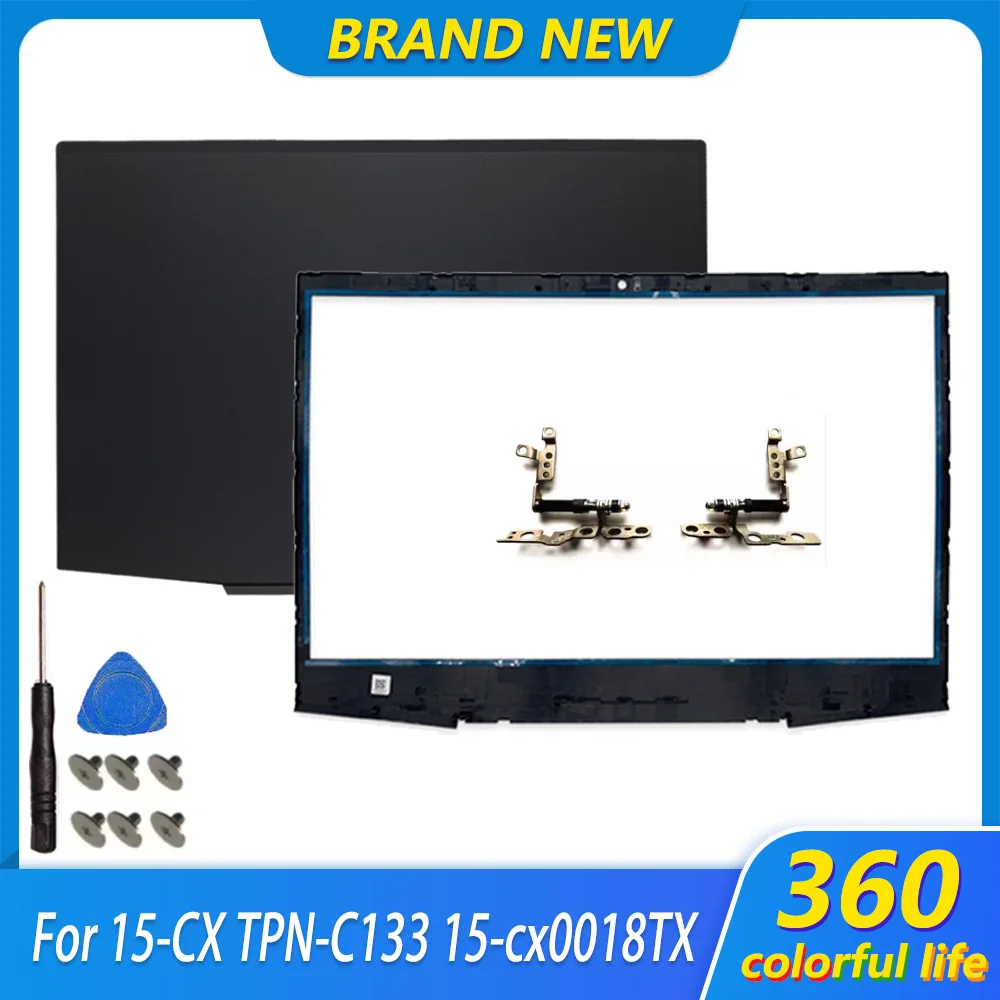 

New LCD Back Cover For 15-CX TPN-C133 15-cx0018TX Laptop Screen Back Top Cover Frame Front Bezel Hinges L20313-001 L20314-001