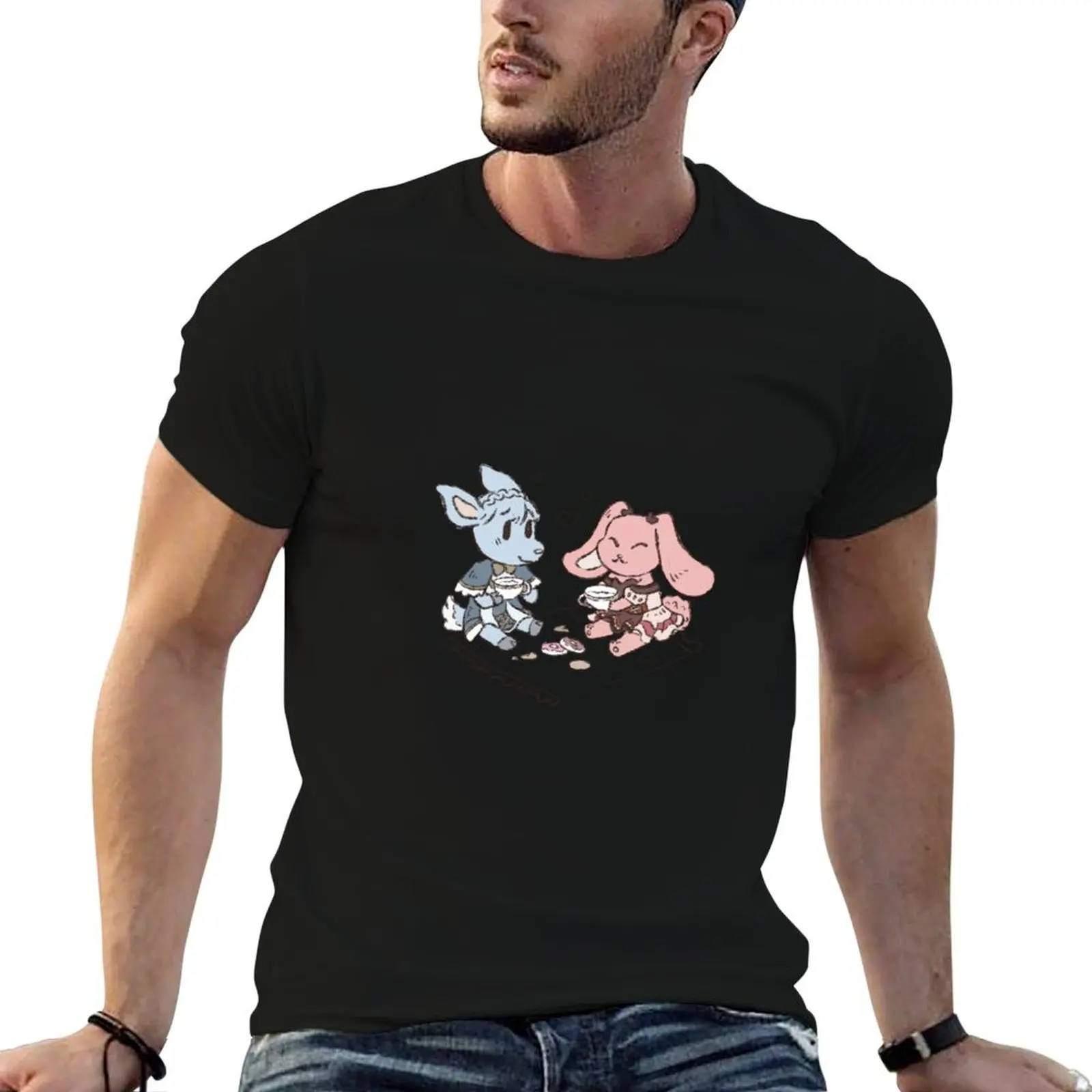 Perfect tea time!! Fitted Scoop T-Shirt anime clothes plus sizes shirts men