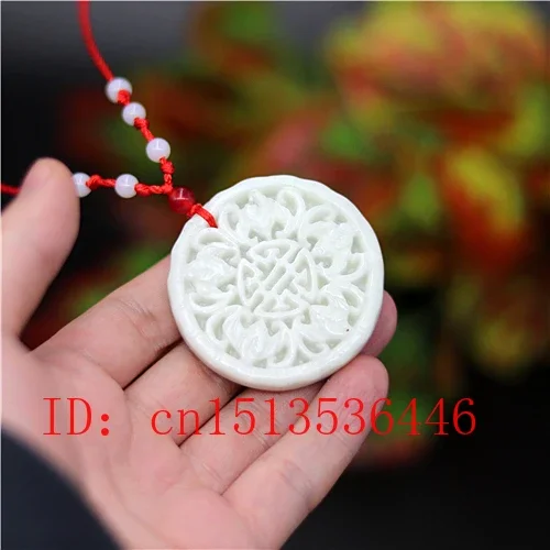 

Natural Chinese White Jade Five Bat Pendant Necklace Charm Jewellery Carved Amulet Fashion Accessories Gifts for Women Men