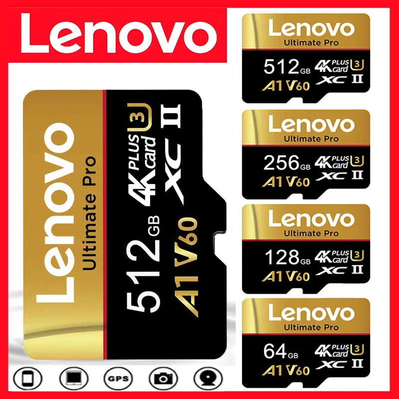 Carte mémoire LENOVO Micro TF/SD XC, vitesse de lecture 100 Mo/s, classe 10, 16 Go, 512 Go, 256 Go, 128 Go, 32 Go, 64 Go pour tablette PC, classe 10 A2 A2 UHS