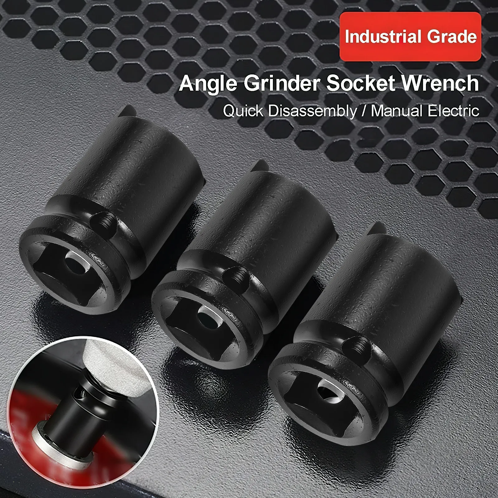 

4Pcs Heavy Duty Angle Socket Wrenches Carbon Steel Rust Resistant One-Hand Operation for Damaged Rounded Rusted Nuts Bolts Power