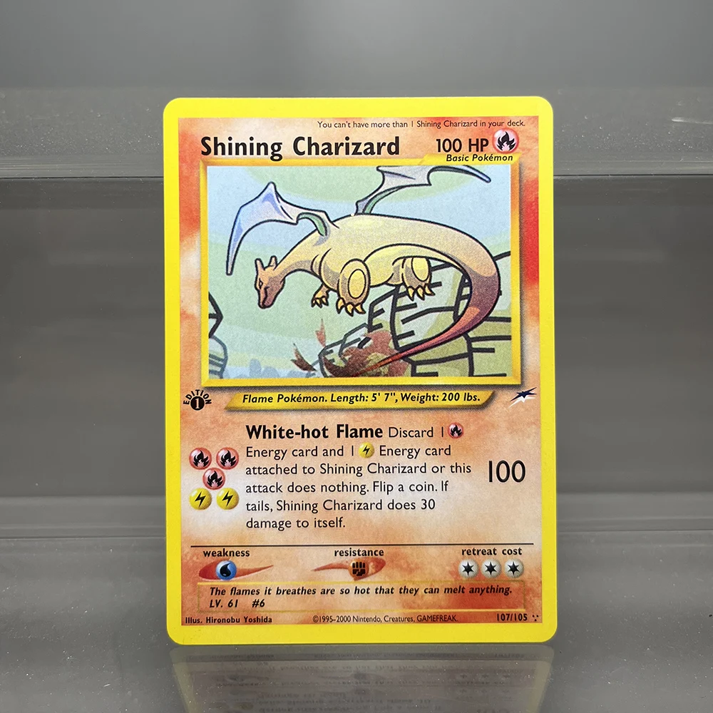 Neo Destiny Charizard PTCG Single Collection Card 1st Edition 1996 Tyranitar Gengar Card PKM Proxy Cards Toys Gifts