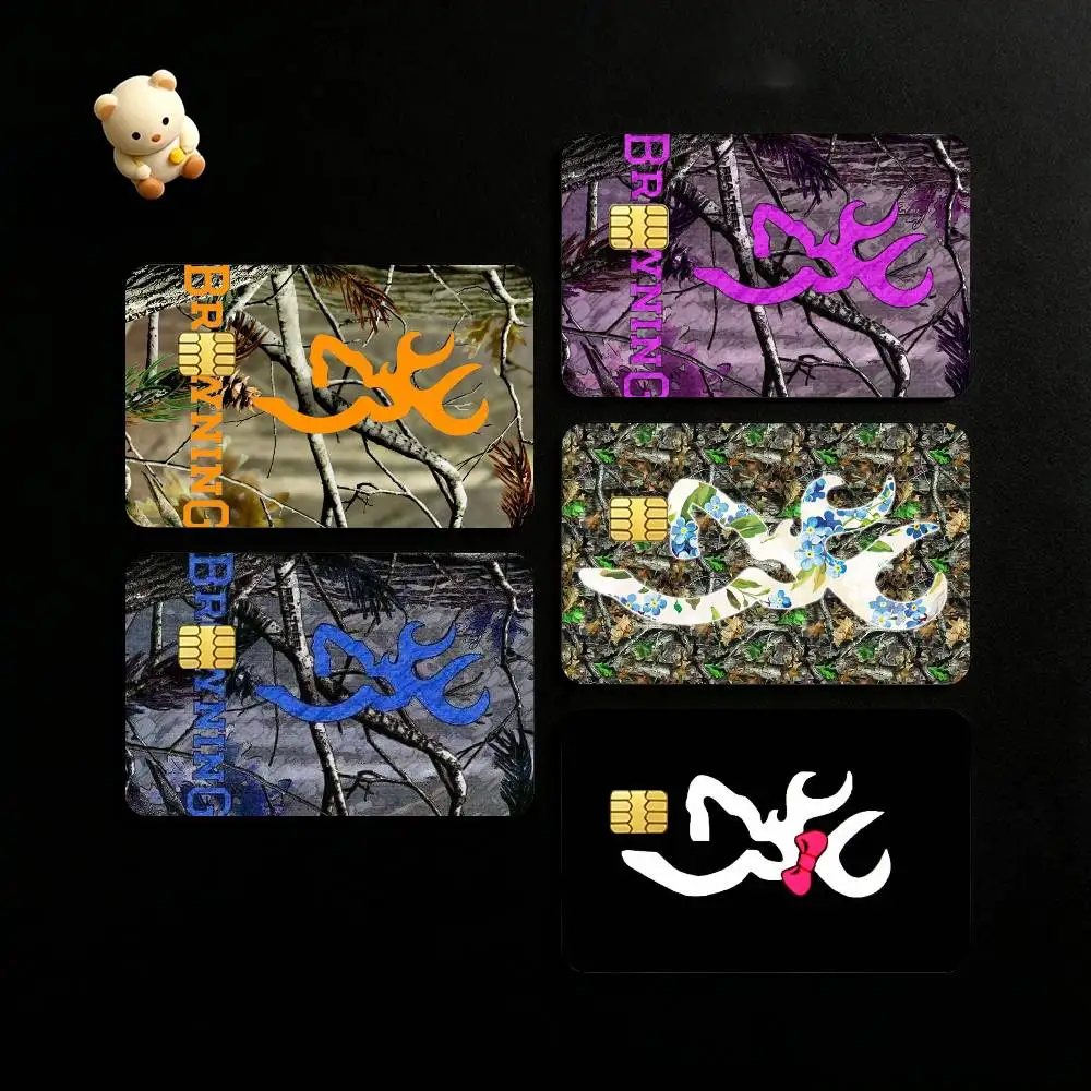 D-Deer Hunting Camo Credit Card HD Stickers Game Card Decal Small Chip Waterproof Sticker Gift