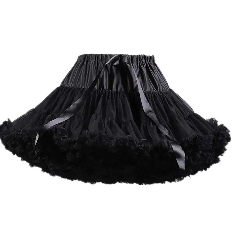 

Womens 3-Layered Pleated Tulle Petticoat Tutu Puffy Party Cosplay Skirt