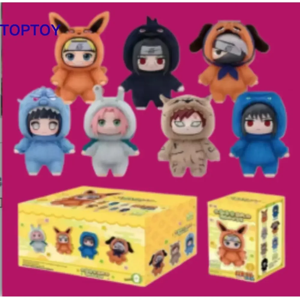 ของแท้จากนารูโตะ ซีรีส์ปาร์ตี้สัตว์น่ารัก กล่องสุ่มฟิกเกอร์ของเล่นตุ๊กตาขนนุ่ม ของตกแต่ง ของขวัญวันเกิดสำหรับเด็กผู้ชาย