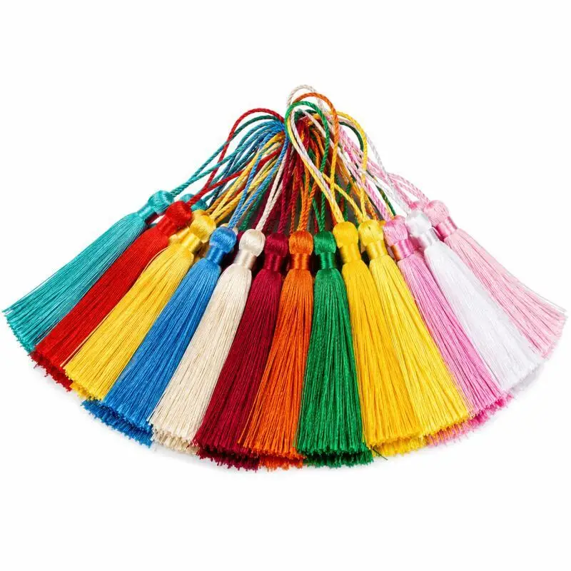 300~100 Stück 13cm Seidenquasten für Lesezeichen, DIY-Bastelarbeiten, Schmuck, Souvenirs und Geschenkprojekte – Detail 3
