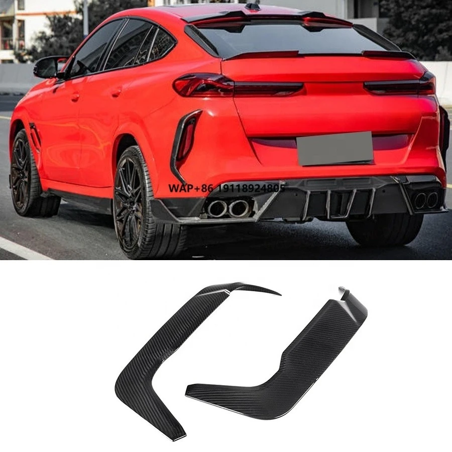 

X6M F96 Carbon Fiber Rear Side Vent Trim for X6M F96 2020+ New Rear Bumper Canards Side Air Vent Wind Knife Car Bodykit