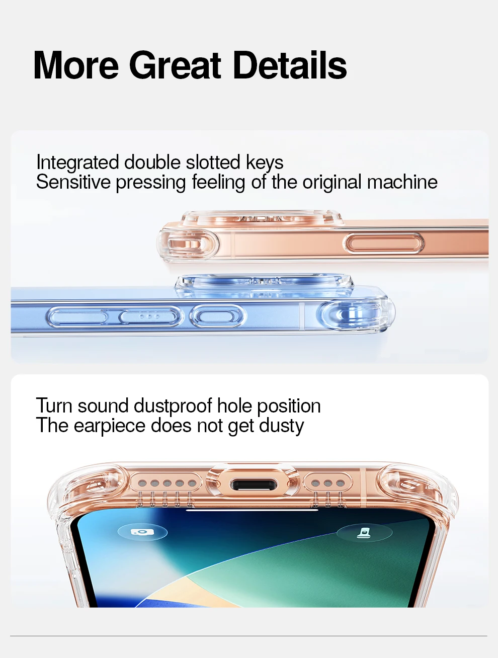 SmartDevil Transparente Handyhülle für iPhone 18 Pro Max 18 Pro 17 Weiche Rückabdeckung Airbag-Schale für iPhone 17 Pro Max Sturzsicher – Detail 15