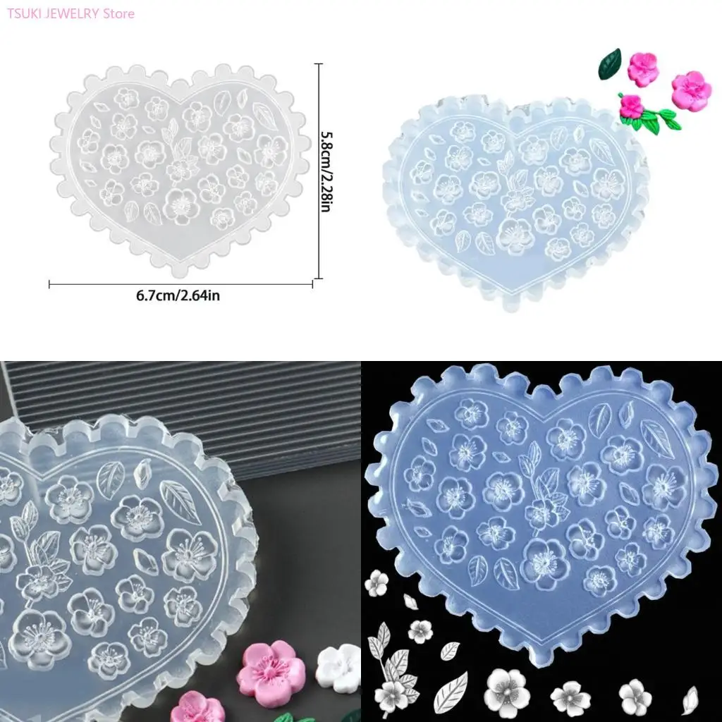 62KE Unique DIY Charm Silicone Mold For 3D Cherries Blossom And Tulips Decorations