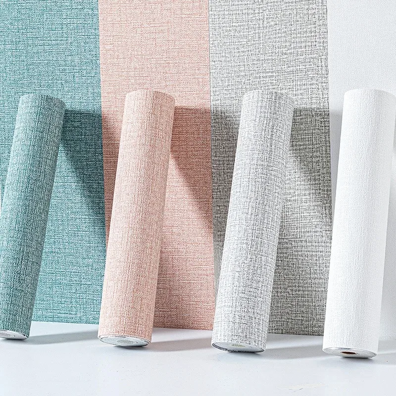 ثلاثية الأبعاد سميكة رغوة مقاومة للماء ذاتية اللصق حائط الخلفية تجديد خلفية ملصقات جدار 50cmX2.8/10m الكتان بلون