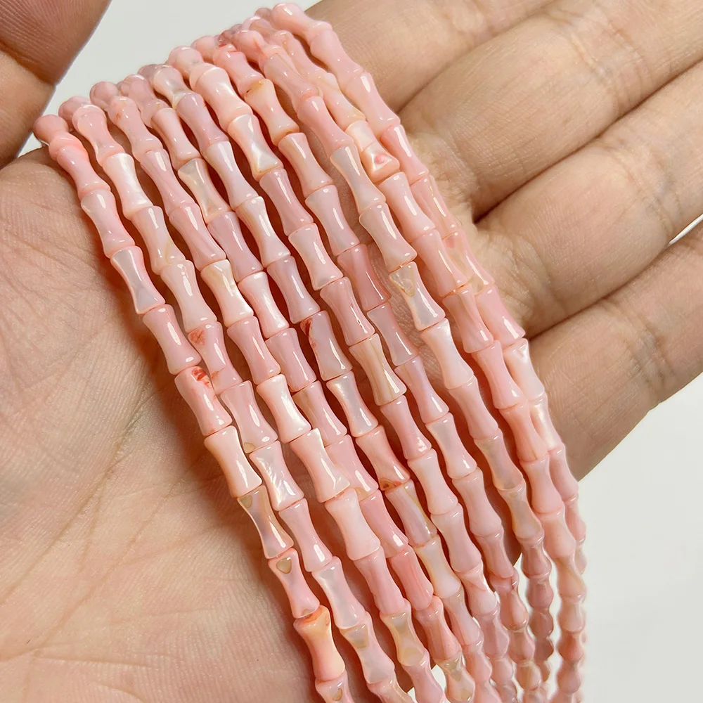 Natural Pink Mother of Pearl Shell Beads Heart Star Round Dyed Shell Bead Freshwater Shell Beads for Jewelry Making DIY 15\