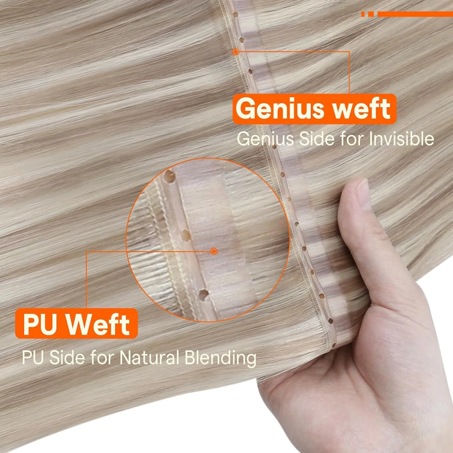 Full Shine Butterfly Weft Hair Extensions Real Human Hair 5 Pcs Double Sided Weft Hair Extensions Invisible Hole Weft Hair