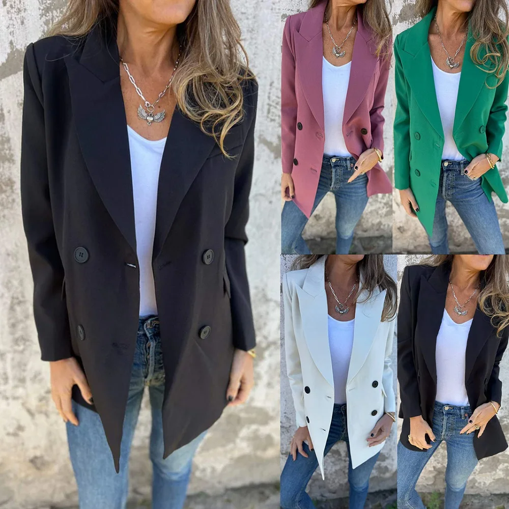 

Autumn Winter Blazers For Women Solid Color Long Sleev Blazer Coats Business Ladies Office Wear Suit Jacket With Lining