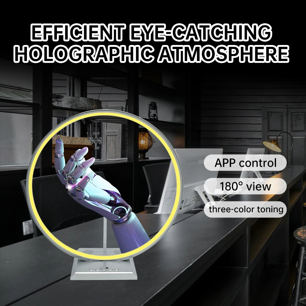 

Y30 3D Hologram Fan Desktop 3D Holographic Projector Advertising Display Light HD Holographic Projector for Stores Bars Party