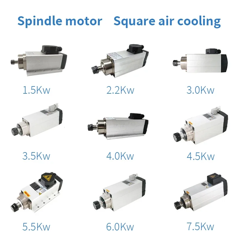 CNC router onderdelen HOLRY luchtgekoelde werktuigmachine spindel 4.5kw hoge snelheid graveer- en freesmachine slijpmotor spindel