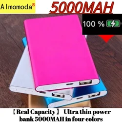 4 colors [real capacity] Ultra thin power bank 5000mAh universal charger for mobile phones, convenient to carry, popular mobile