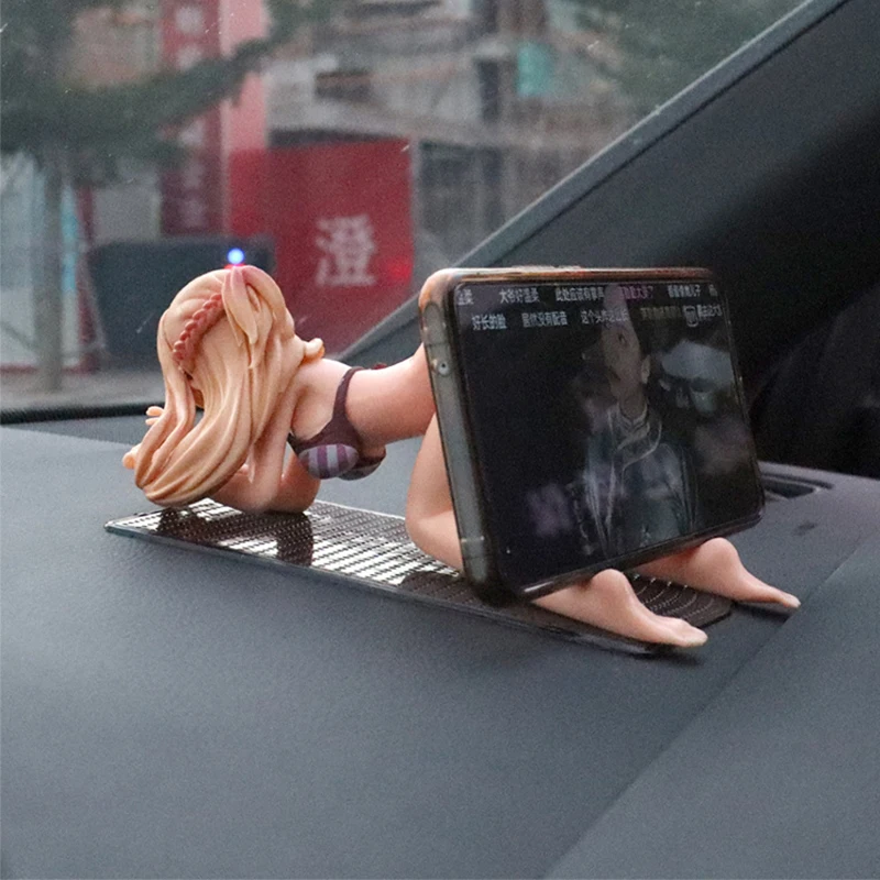 Pink Cute Kanako Chest Shaking Girls Anime Statue Car Accessories Interior Car Ornaments Cartoon Kawaii Car Dashboard Figurine