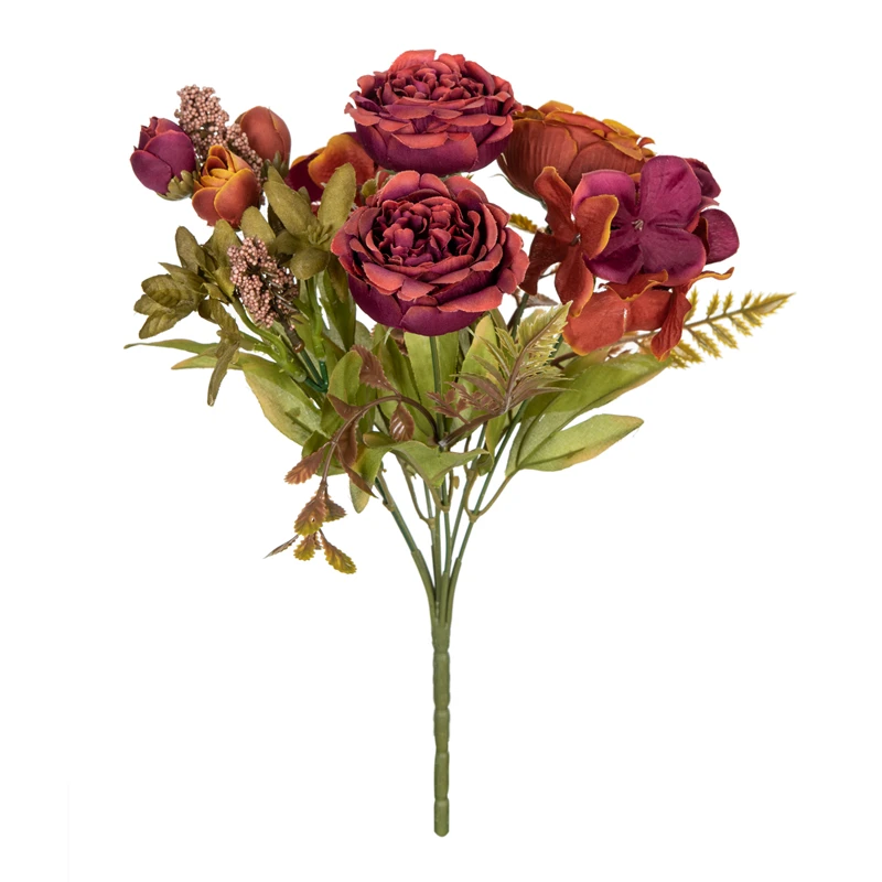 1/3 Stück künstliche Blumen Weihnachtsgirlande Hochzeit Garten Rosen Fotos Bogen Pfingstrose Blumensträuße Home Room Decor Seidenhortensien – Detail 10