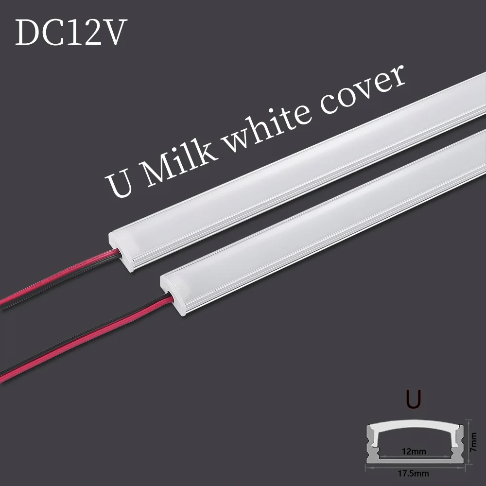 1-20 PCS LED aluminum rigid light bar DC12V 50CM 20 inch U/V-shape 5730 36LEDs LED aluminum channel Home decoration lighting