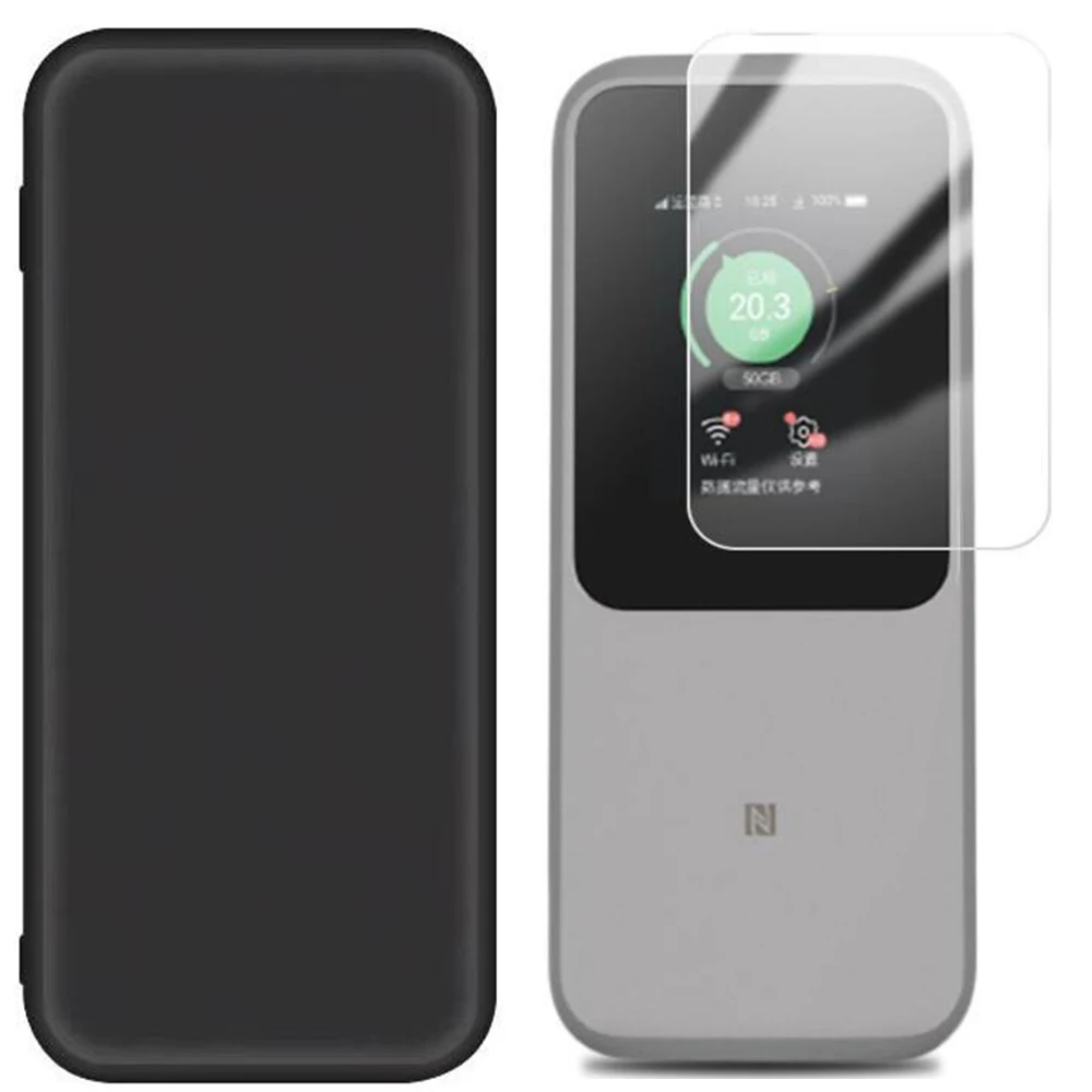 Stoßfeste Schutzhülle für ZTE U50 Pro MU5120, tragbarer WiFi6 WiFi 5G-Router, gehärtete Glasfolie