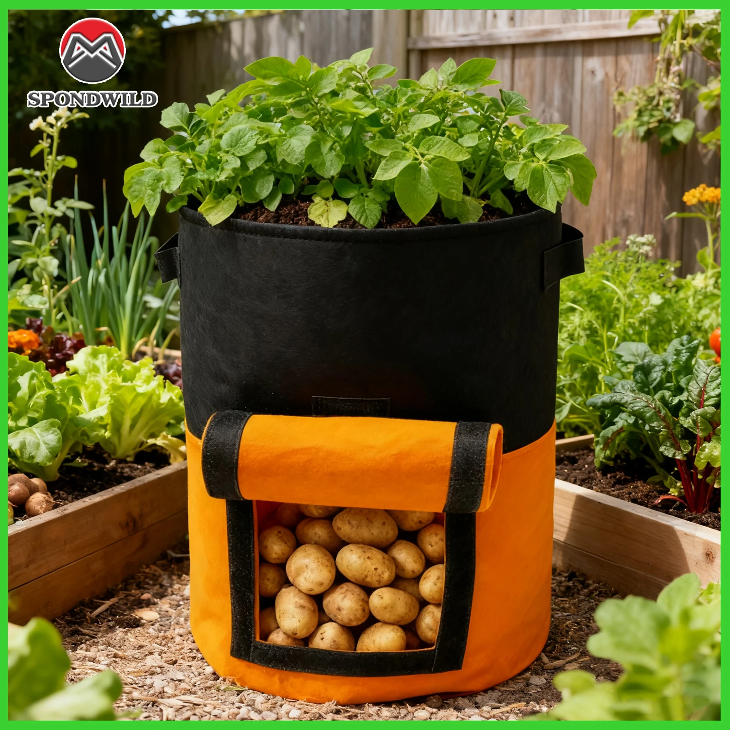 

10-галлонные мешки для выращивания растений, горшки из нетканого материала для картофеля и овощей, влагоудерживающие кашпо для тепличного сада