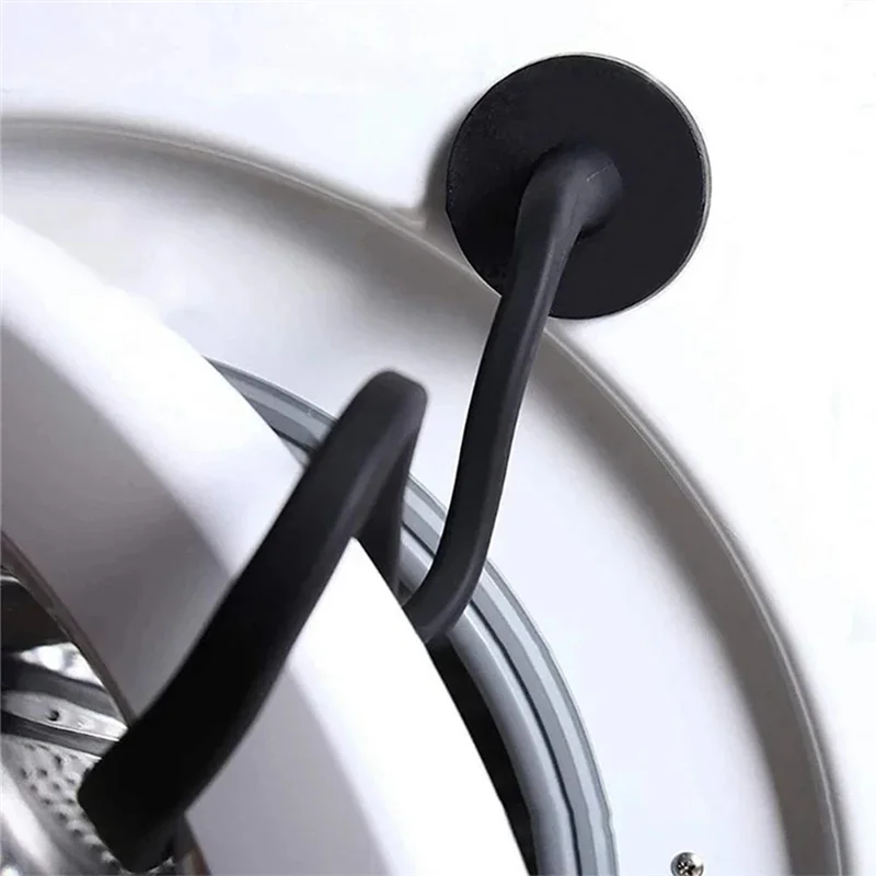 BAAG-Türstütze für Frontlader-Waschmaschine, flexible Türstütze für Waschmaschine und Trockner. Halten Sie die Tür des Waschmaschinentrockners öffnen, um trocken zu bleiben – Schwarz