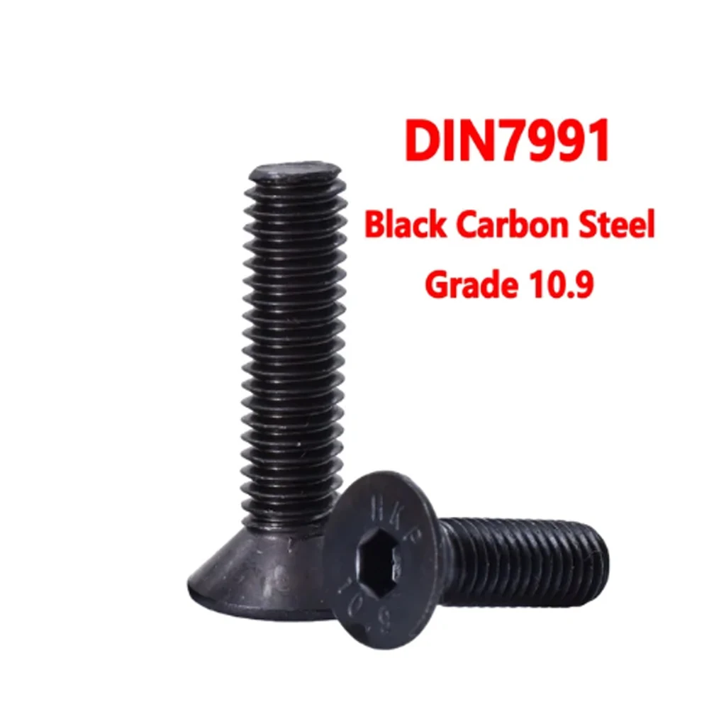10–200 Stück G10,9 schwarzer Kohlenstoffstahl DIN7991 Innensechskant versenkt ISO7380 runde Innensechskantschraube M2 M2,5 M3 M4 M5 M6M8