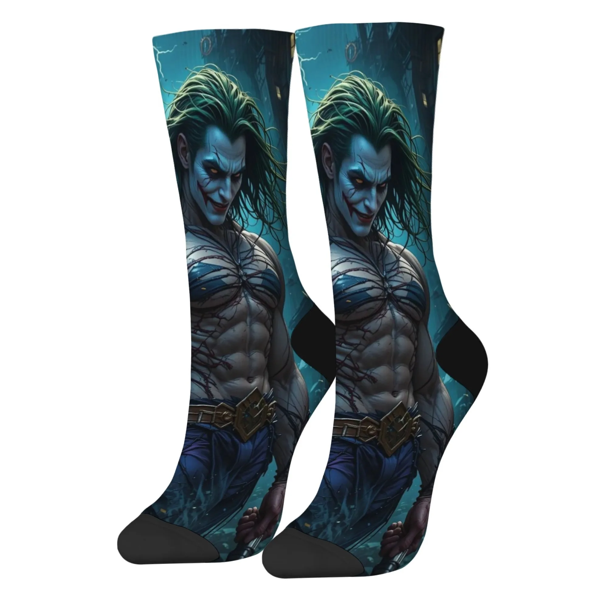 Crazy Joker Muskelkrieger Herrensocken Roman lustig glücklich Kompressionssocken Retro-Stil Straße Hip-Hop Persönlichkeit Trend Socken