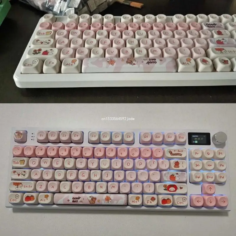 120Keys Fall Puppy PBT Dye Sublimation Keycap Set MOA Keycaps Dropship