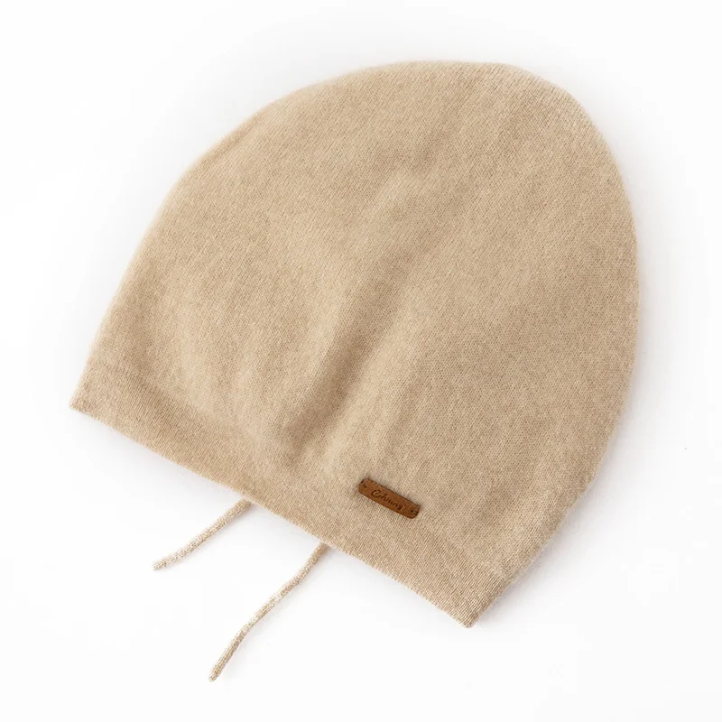 100% Australian pure cashmere women's hat, warm, knitted, versatile, basic, soft 2024 autumn and winter new style