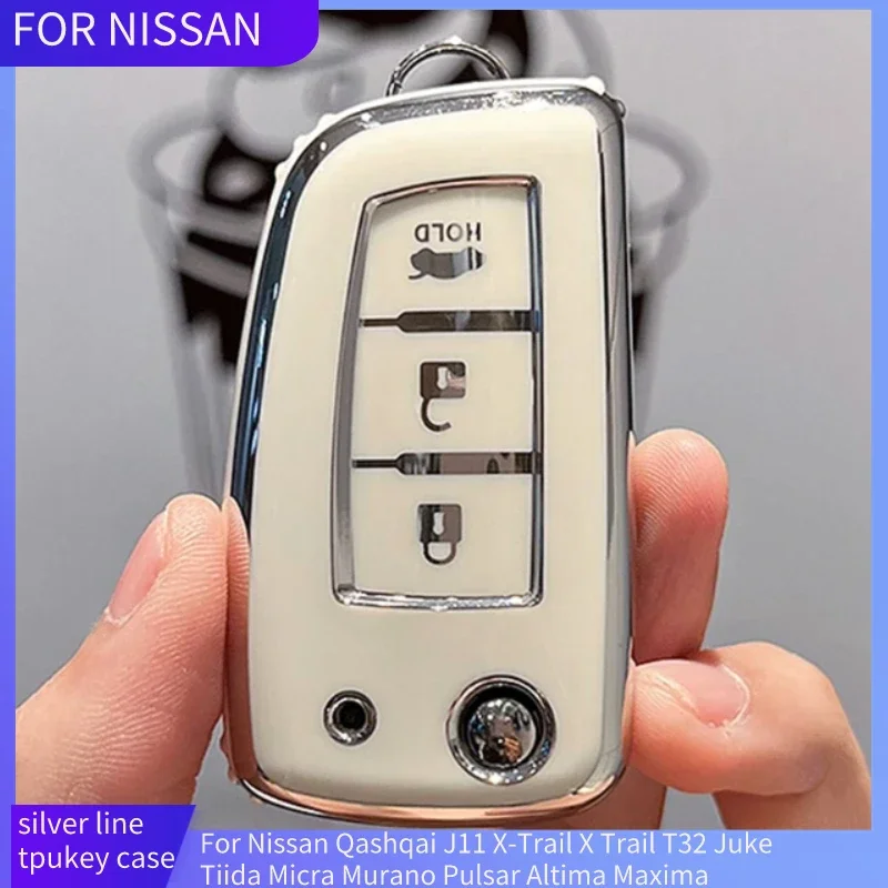 2 3 Buttons TPU Car Key Case Cover for Nissan Qashqai J11 X-Trail X Trail T32 Juke Tiida Micra Murano Pulsar Altima Maxima Rogue