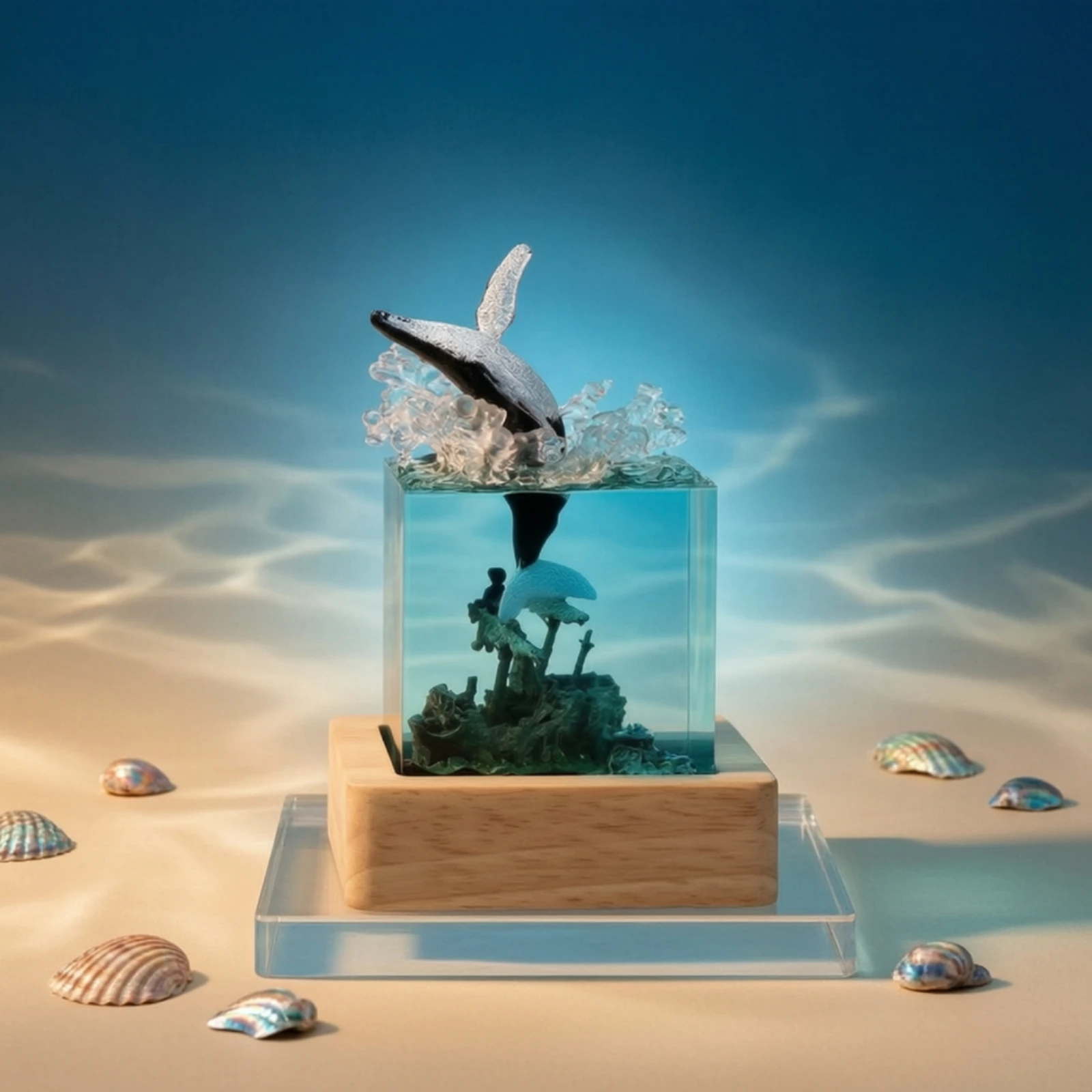 Ocean Resin Lamp Transparent L - огляд і ціна Desk Lamp Led