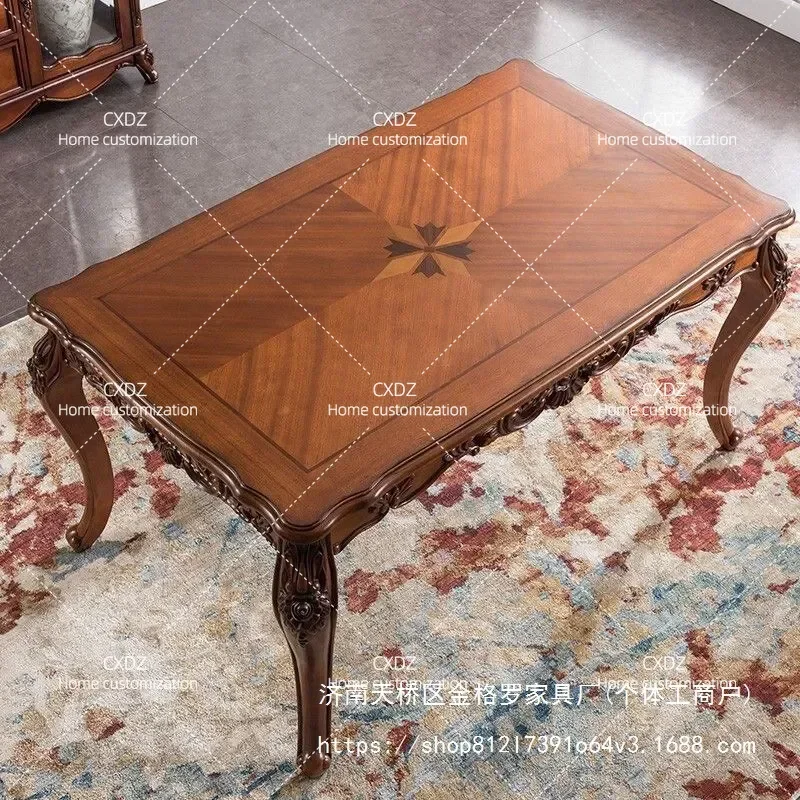 Solid Wood Dining Table and Chairs Set Rectangular Kitchen Table Modern Simple Style Home Furniture for Living Room
