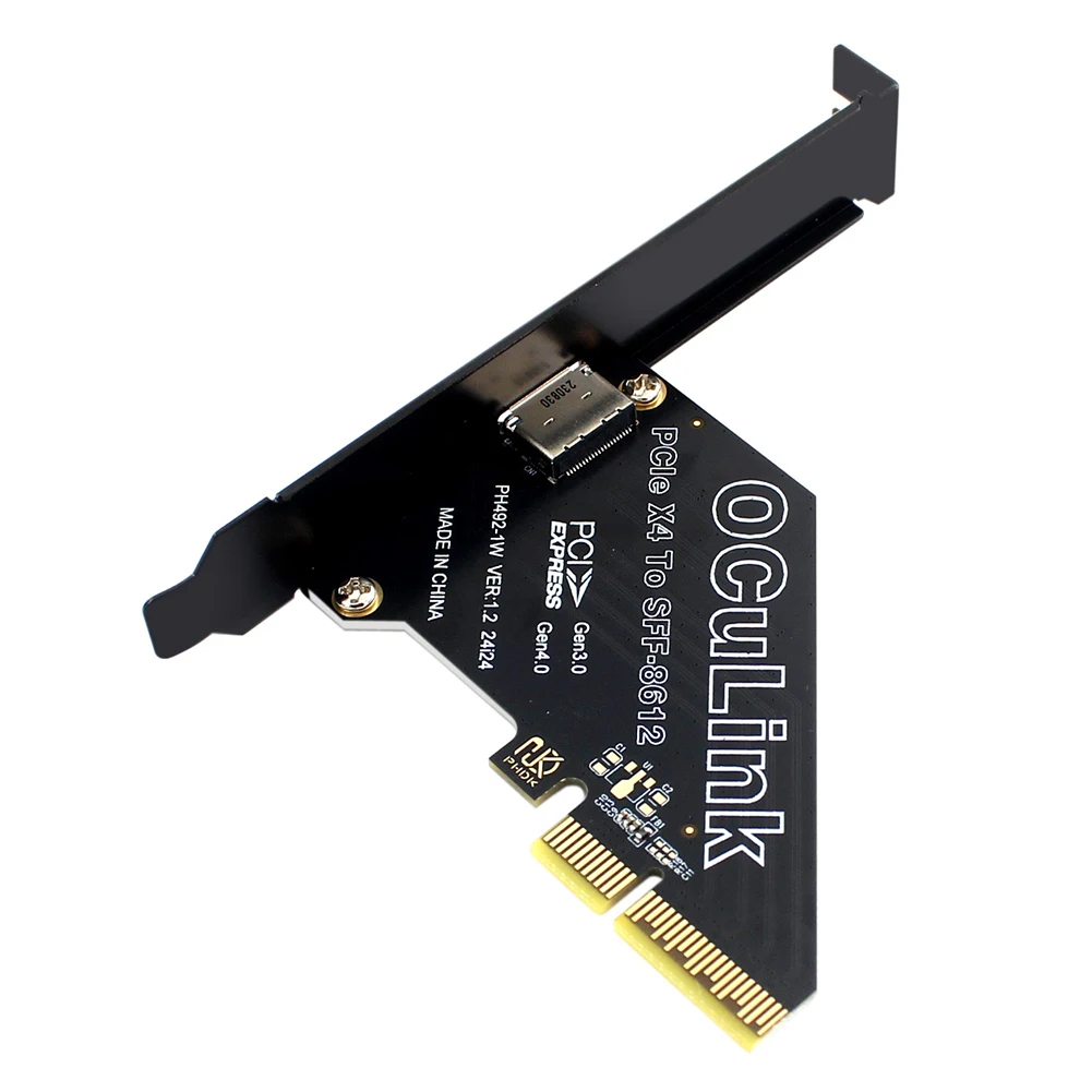 1 PC PCIe To SFF 8611&8612 Adapter Card PCI Express PCI-E X4/X1 SSD Convert Card PCIe X4/X1 SSD To U.2 OCUlink SFF-8612 Adapter