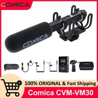 Comica VM30 2,4G micrófono supercardioide inalámbrico para escopeta micrófono en cámara con Control de ganancia para cámara, teléfono inteligente, computadora