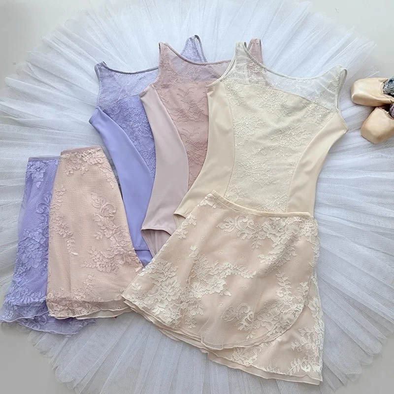 النساء الباليه ساحة صغيرة توتو الفتيات أنيقة الدانتيل نمط ممارسة يوتار تنورة الكبار عالية الجودة فستان رقص الباليه