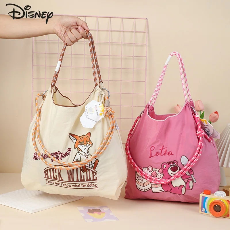 

Disney New Women's Handbag Fashion High Quality Women's Crossbody Bag Solid Color Versatile Large Capacity Girls' Shopping Bag