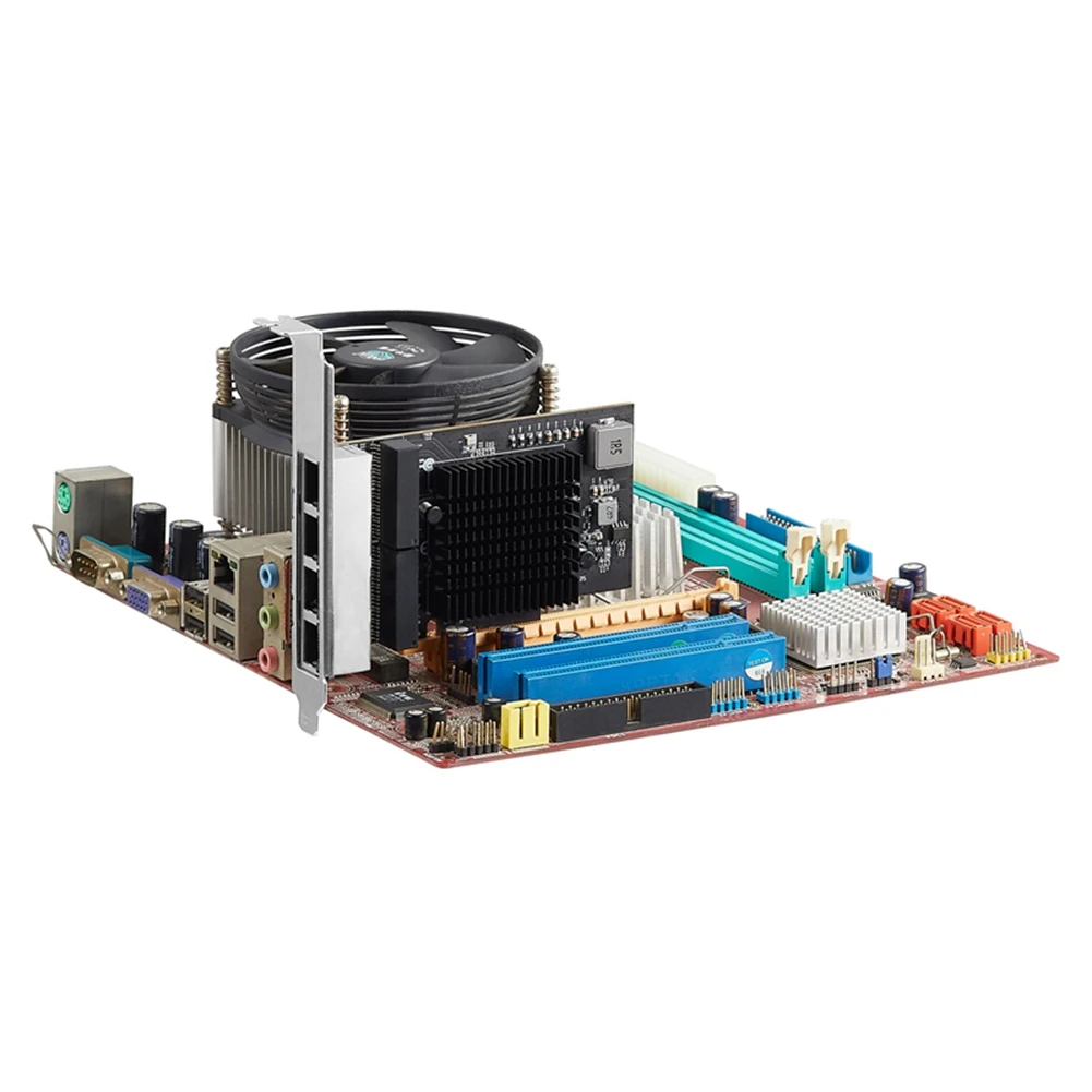 IOCREST 2.5G 4 Port Pcie RJ45 Lan 10/100/1000/ 2500Mbps RTL8125B Chip Quad Server 2.5 Gigabit Ethernet Wired Game NIC