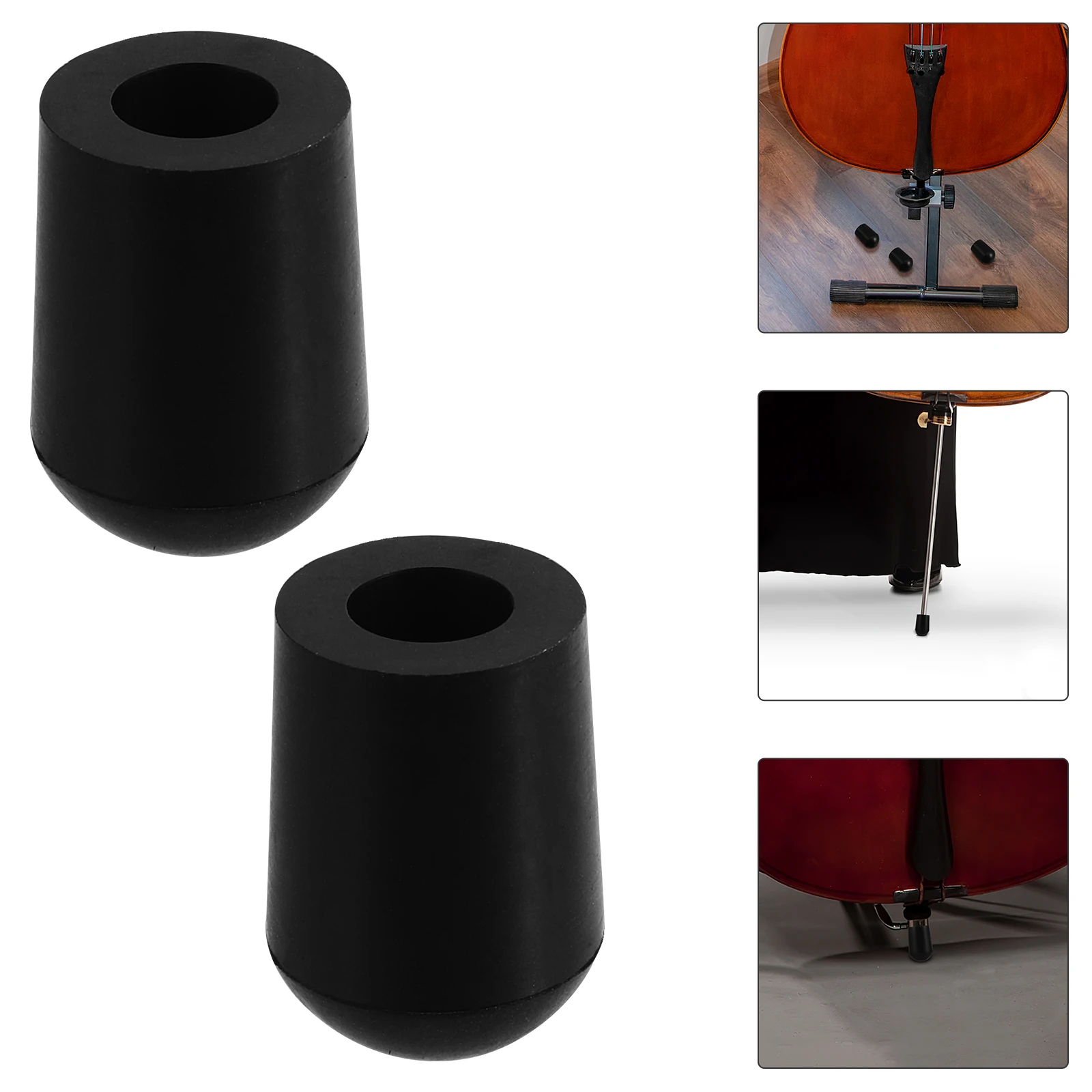 

8 Pcs Bass Anti Slip End Pin Cover Strap Cello Blocks Accessories Rubber