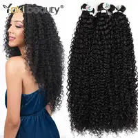 Extensiones de cabello rizado Jerry largo sintético, mechones de cabello con textura ondulada Natural de fibra orgánica resistente al calor ombré de 24-26-28 pulgadas
