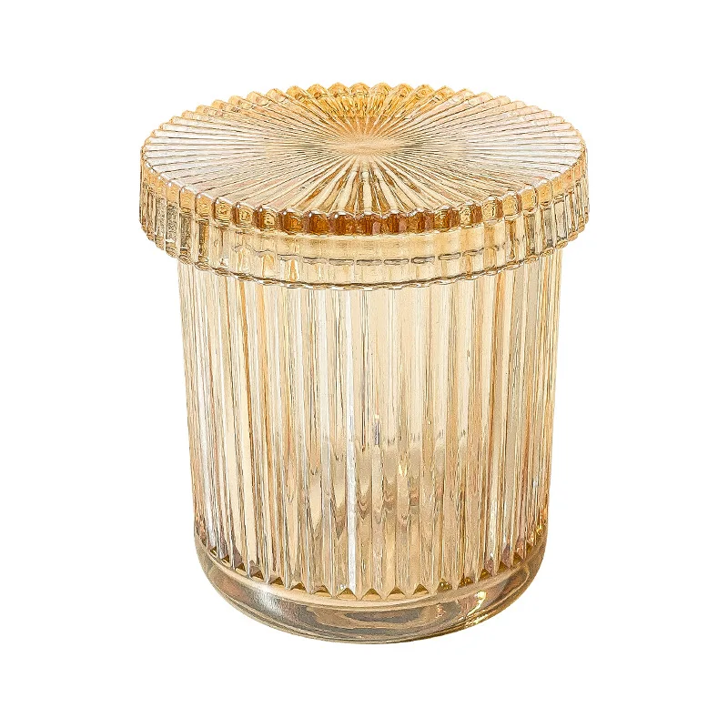 

LMM vertical pattern glass Internet celebrity high value water cup cotton swab jar restaurant tea cup household