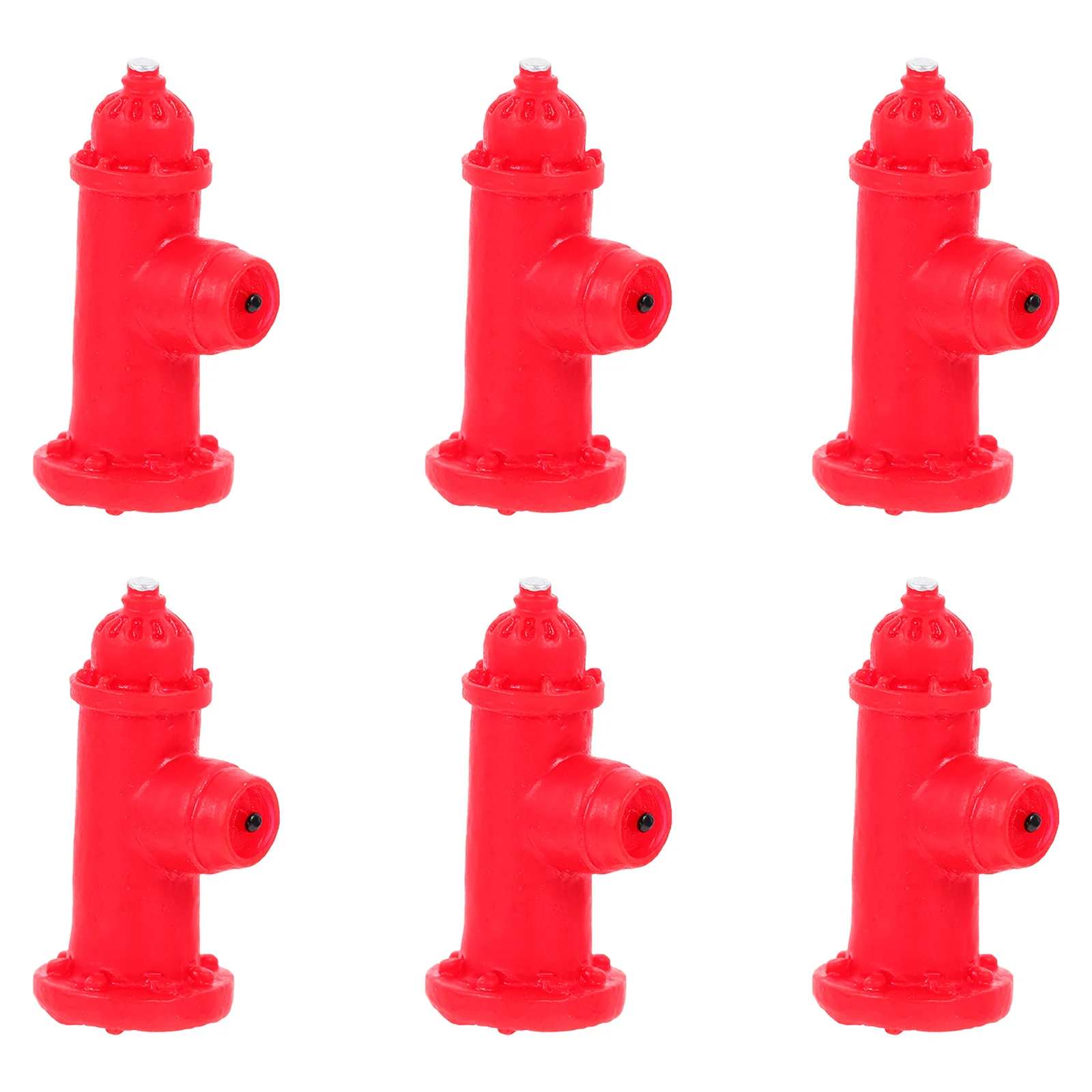 

6 Pcs Mini Figurine Fire Hydrant Toy Resin Craft Miniature Red Statue Model Child