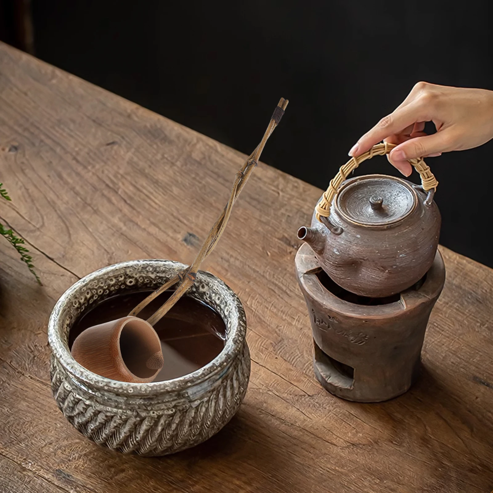 

Bamboo Ladle Handle Water Scoop Kitchen Gadget Tea Ceremony Pouring Spoon Home Long Handled Ladle Bar Restaurant Use