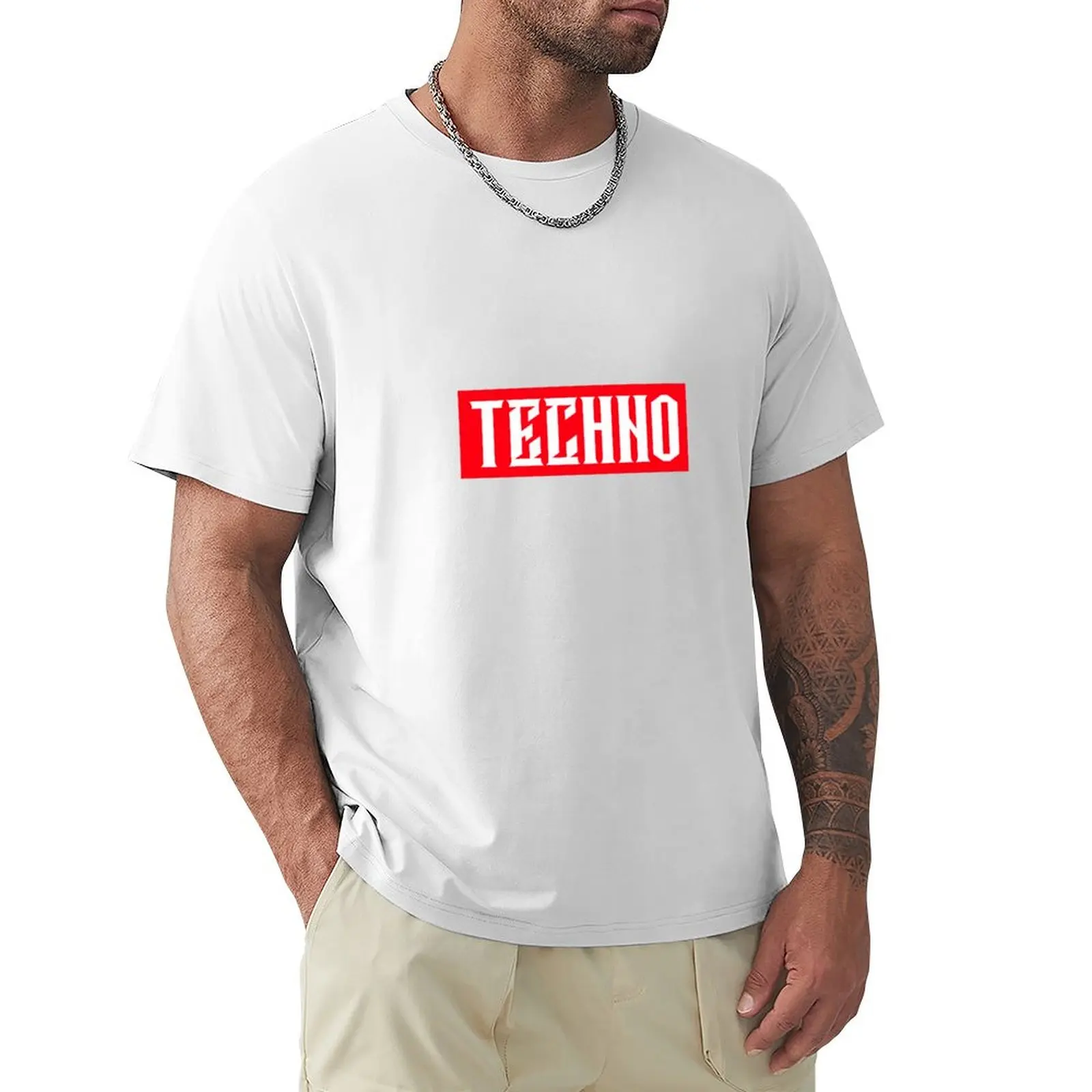 

Techno Music - Techno Basic Design (Red) T-shirt shirts graphic tees kawaii clothes Short sleeve tee vintage t shirt for men