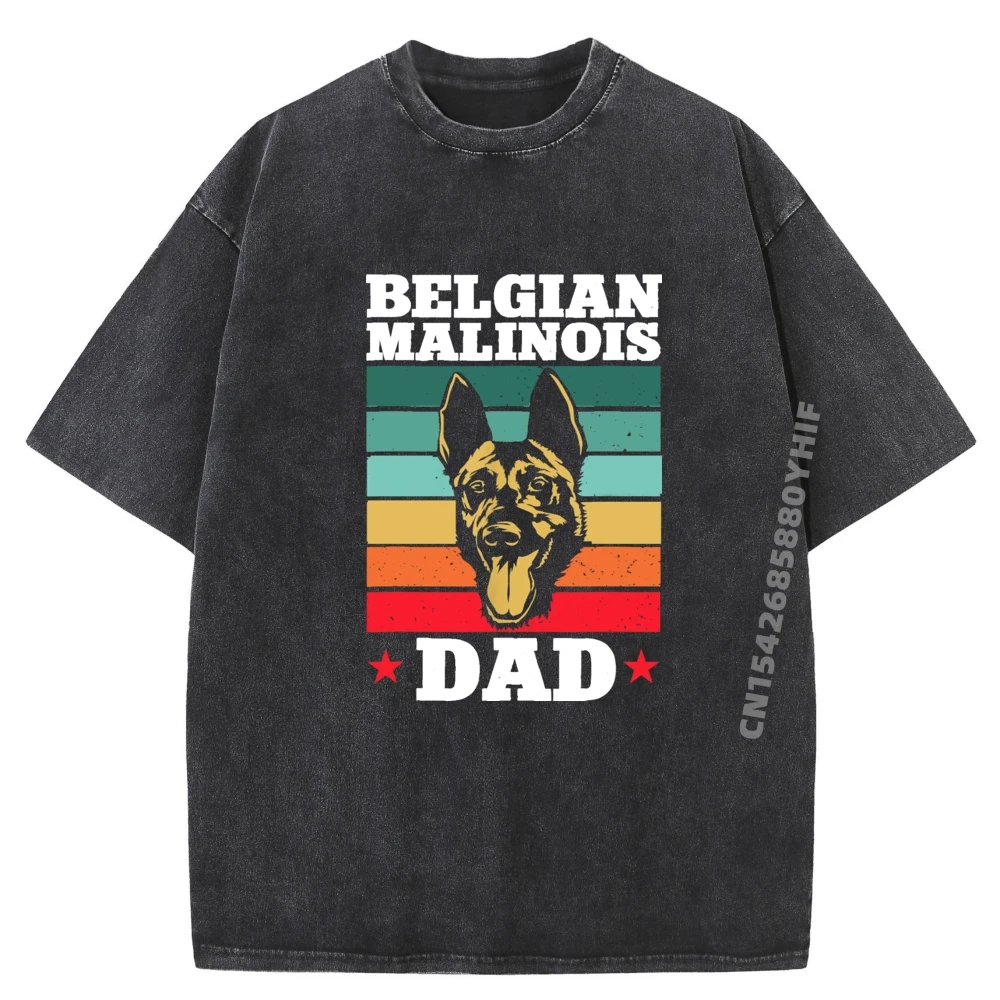 

Mens Belgian Malinois Dad Retro Belgian Shepherd Malinois Graphic T Shirts Mens New Shirts And T-Shirts Big Size Washed Clothes