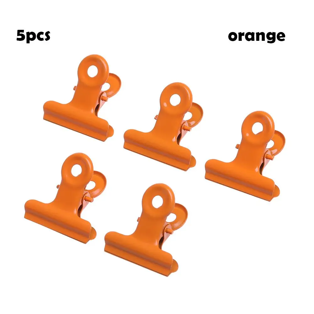 5pcs Cute Decoration Office Stationery Candy colors Sealing Clips Baking Paint Note Clamp Folder